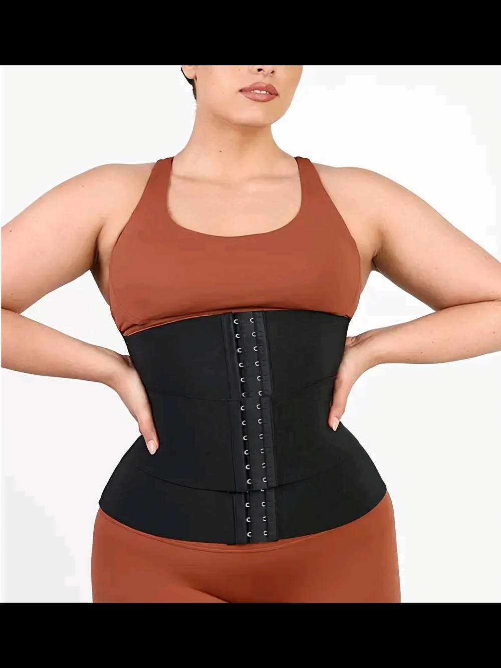 High-Compression Black Waist Trainer Corset for Women